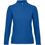 Dámské piqué polo s dlouhým rukávem - Royal blue XL
