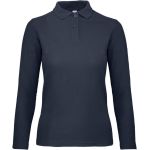 Dámské piqué polo s dlouhým rukávem - Navy XXL