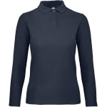 Dámské piqué polo s dlouhým rukávem - Navy XS