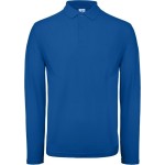 Pánské piqué polo s dlouhým rukávem - Royal blue 4XL