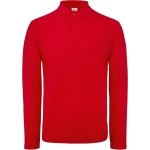 Pánské piqué polo s dlouhým rukávem - Red XS