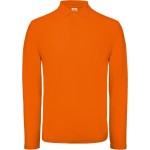 Pánské piqué polo s dlouhým rukávem - Orange XS