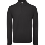 Pánské piqué polo s dlouhým rukávem - Black L