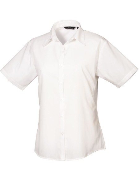 Popelínová halenka s krátkým rukávem - White XL