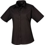 Popelínová halenka s krátkým rukávem - Black 5XL