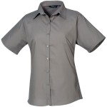 Popelínová halenka s krátkým rukávem - Dark grey 4XL