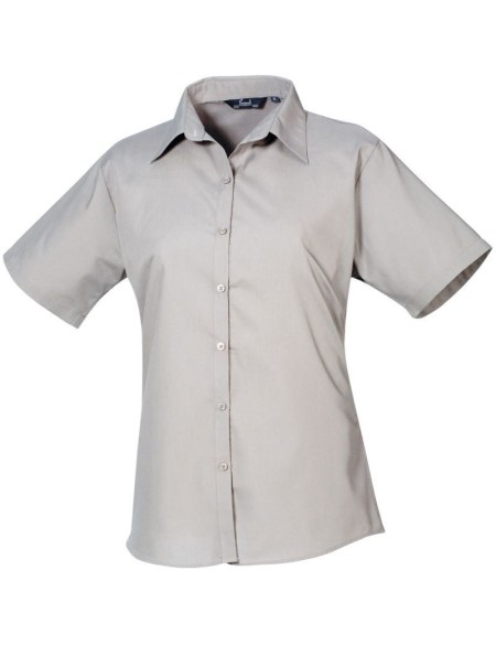 Popelínová halenka s krátkým rukávem - Silver 5XL