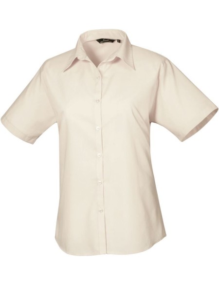 Popelínová halenka s krátkým rukávem - Natural 3XL
