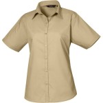Popelínová halenka s krátkým rukávem - Khaki 5XL