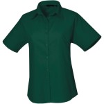 Popelínová halenka s krátkým rukávem - Bottle green XXS
