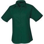 Popelínová halenka s krátkým rukávem - Bottle green XL