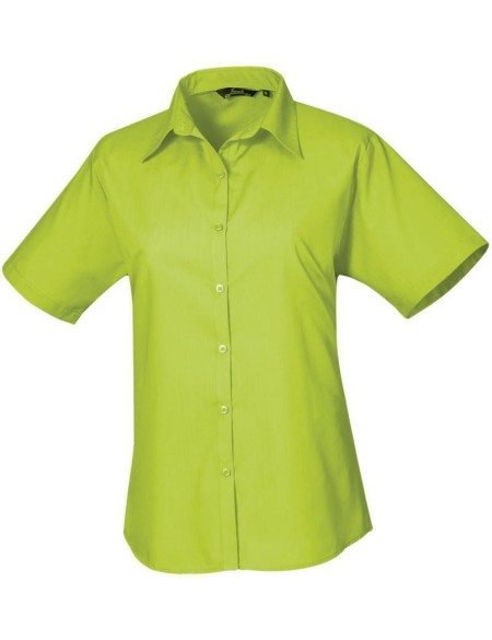 Popelínová halenka s krátkým rukávem - Lime 3XL