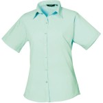 Popelínová halenka s krátkým rukávem - Aqua 3XL