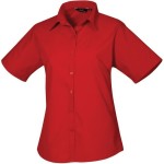 Popelínová halenka s krátkým rukávem - Red 3XL