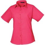 Popelínová halenka s krátkým rukávem - Hot pink 3XL