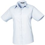 Popelínová halenka s krátkým rukávem - Light blue M