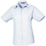 Popelínová halenka s krátkým rukávem - Light blue M