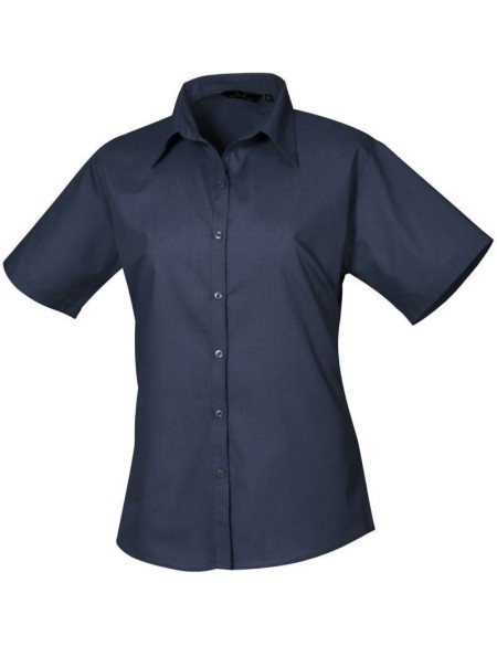 Popelínová halenka s krátkým rukávem - Navy XL