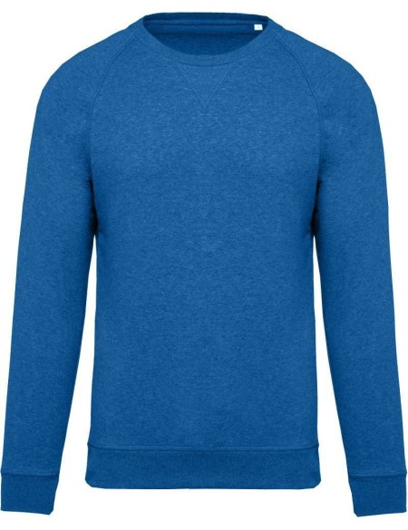 Pánská raglánová mikina z bio bavlny - Ocean blue heather L
