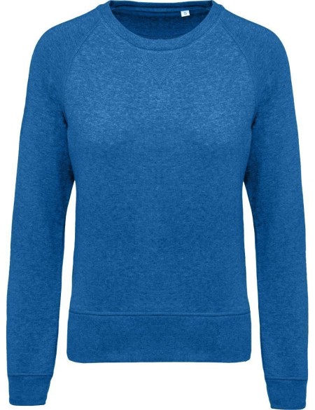 Dámská raglánová mikina z bio bavlny - Ocean blue heather L