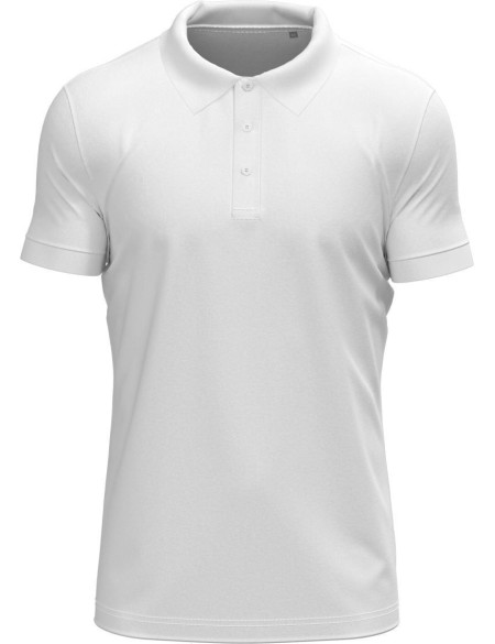 Pánské elastické piqué polo Clive - White XL